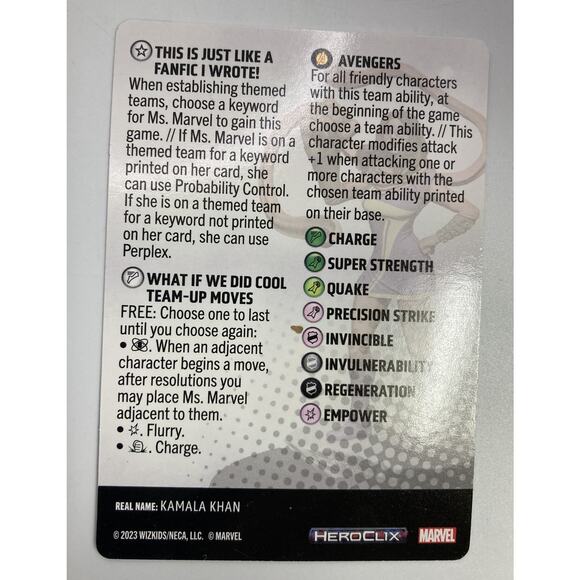 Marvel Heroclix Avengers 60th Anniversary Ms. Marvel #42 - Super Rare w/ Card - Picture 8 of 8